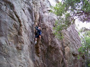 Rock climbing at Bishop Peak